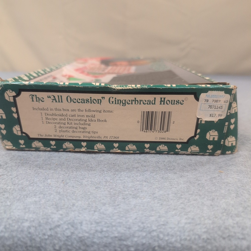 John Wright Fun & Easy All Occasion Gingerbread House Cast Iron Mold Kit 73-028 - Picture 5 of 8